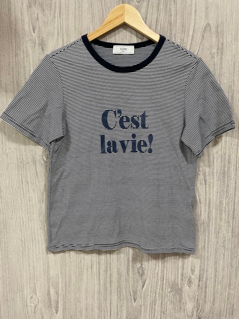 【美品】スローブイエナ ボーダーTシャツ 日本製　ネイビー　カットソー — image 3