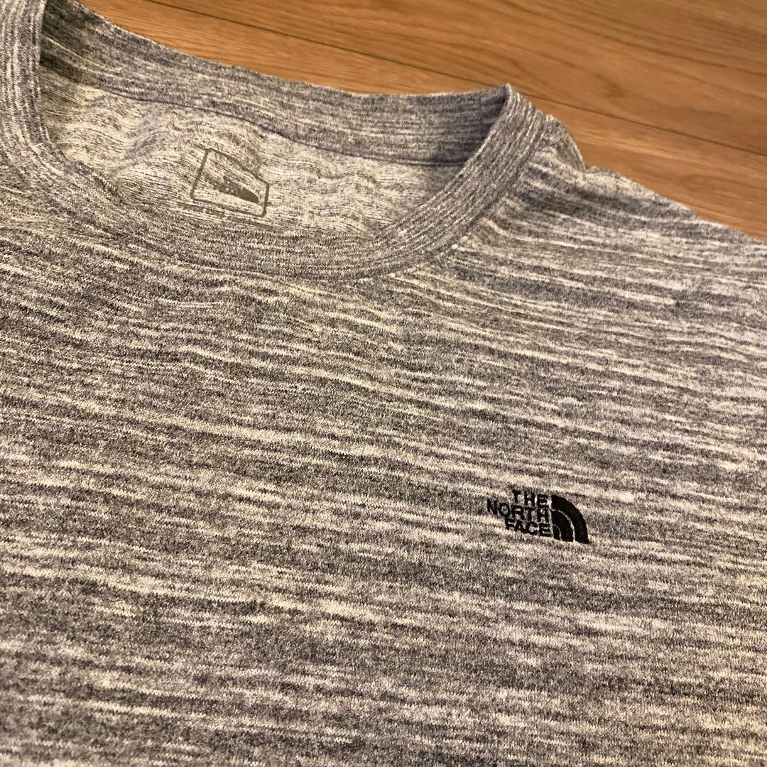 THE NORTH FACE ストライプ ロングワンピース 半袖 グレー — image 2