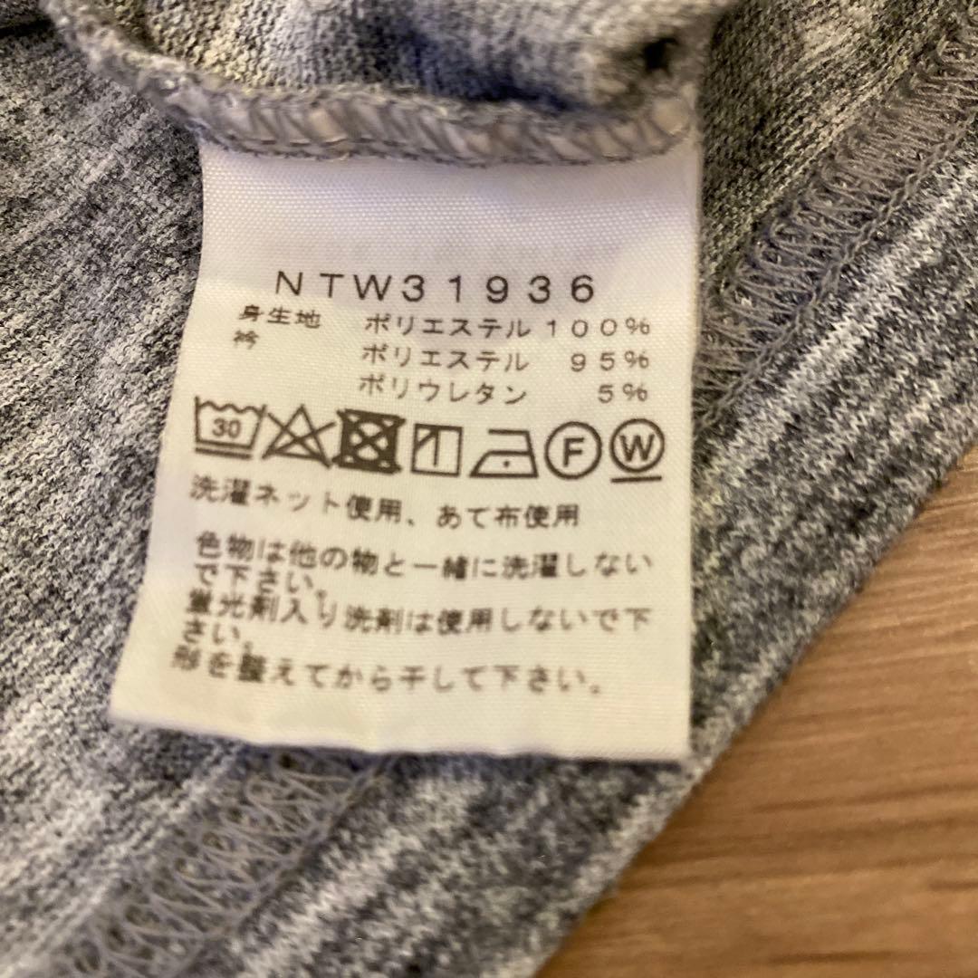 THE NORTH FACE ストライプ ロングワンピース 半袖 グレー — image 5