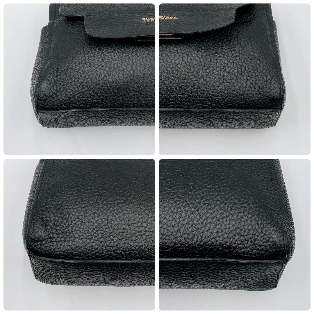 極美品 FURLA カプリッチョ ハンド ショルダーバッグ 黒 f750 — image 5