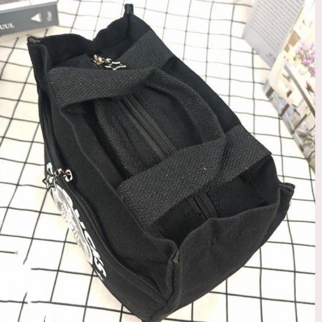 新品スタバ 弁当バッグ トートバック　ランチバッグ　黒　手提げバッグ　キャンバス — image 4