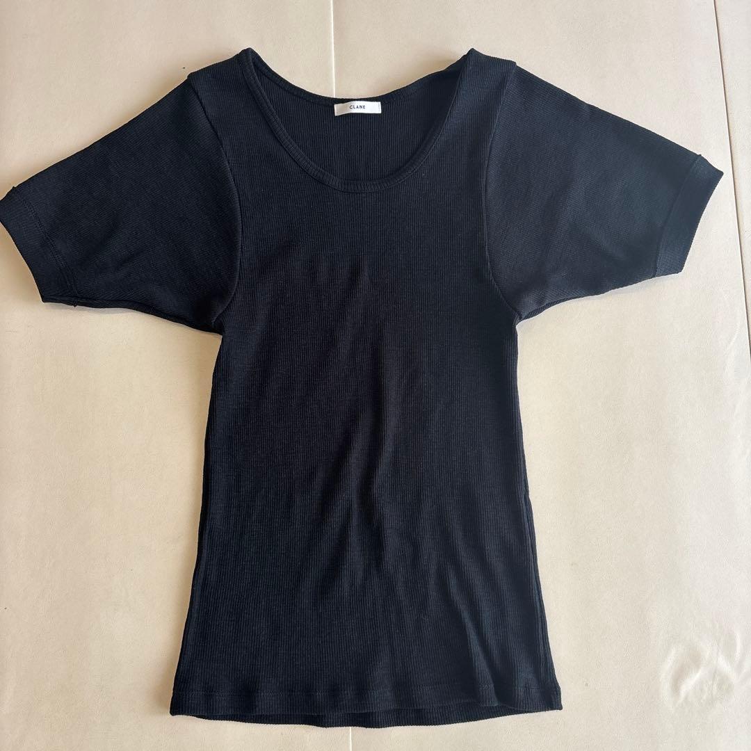 CLANE SCOOP SLEEVE COMPACT TOPS ブラック — image 3
