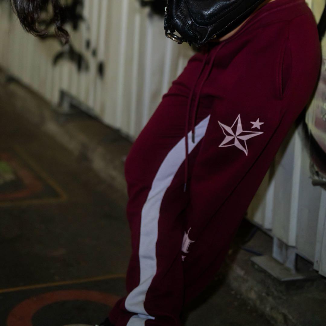 boohooMAN フーディー スウェット セット バーガンディ ストリート — image 5
