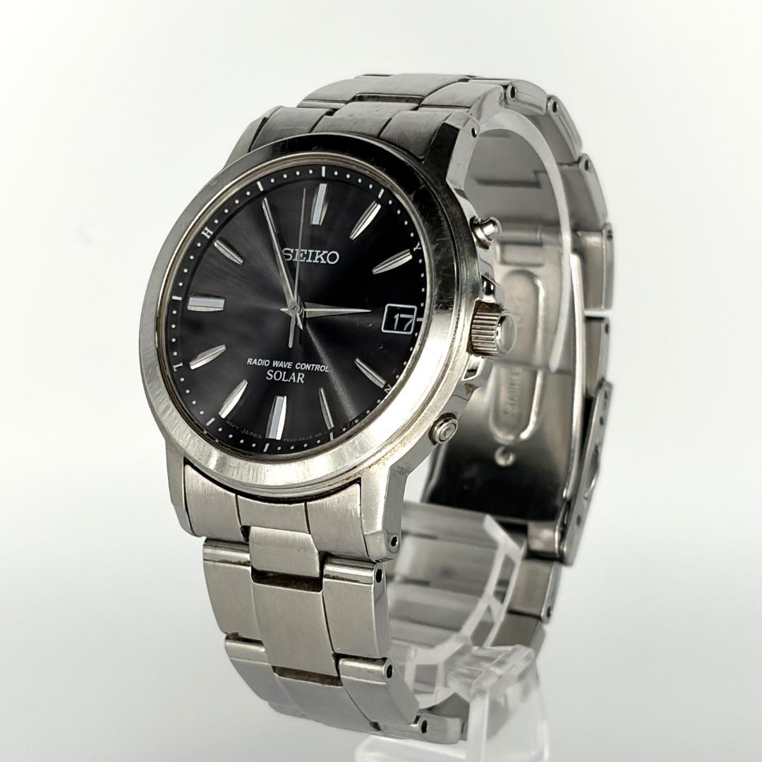 SEIKO 腕時計 メンズ 電波ソーラー 稼働品 7B52-0AF0 デイト — image 2