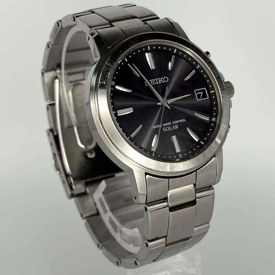 SEIKO 腕時計 メンズ 電波ソーラー 稼働品 7B52-0AF0 デイト — image 4