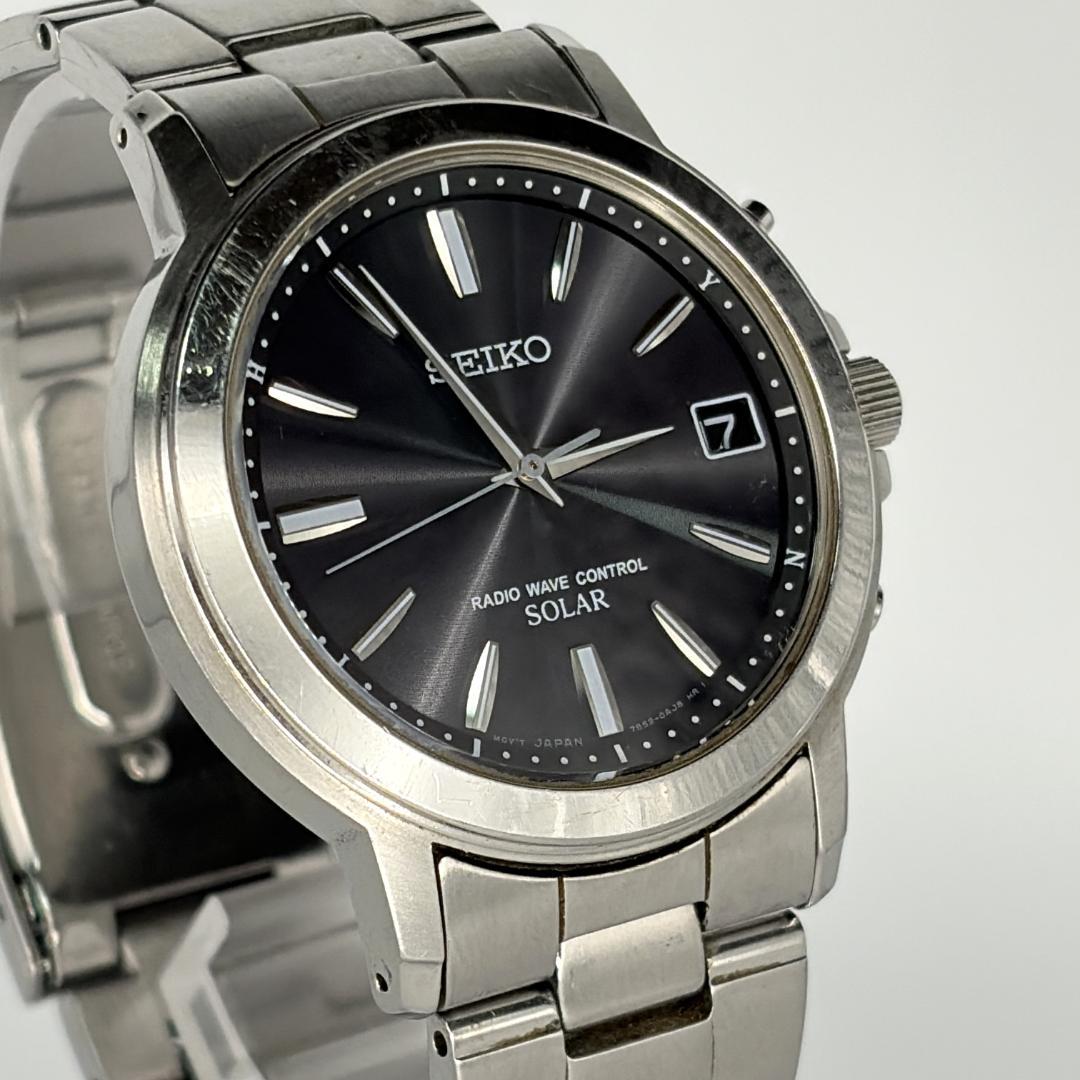 SEIKO 腕時計 メンズ 電波ソーラー 稼働品 7B52-0AF0 デイト — image 5