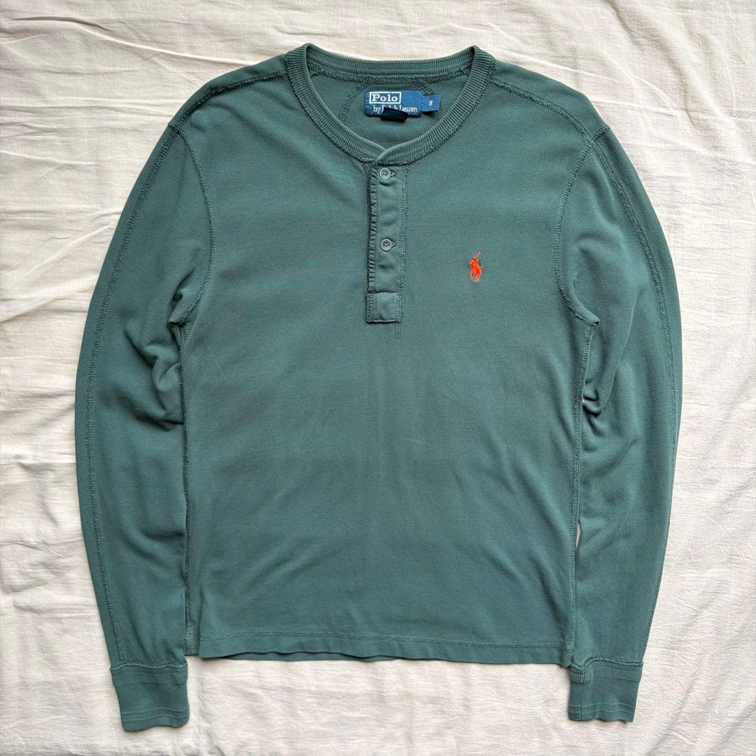 【90s】Ralph Lauren ヘンリーネック ロンT 鹿の子 サーマル — image 2