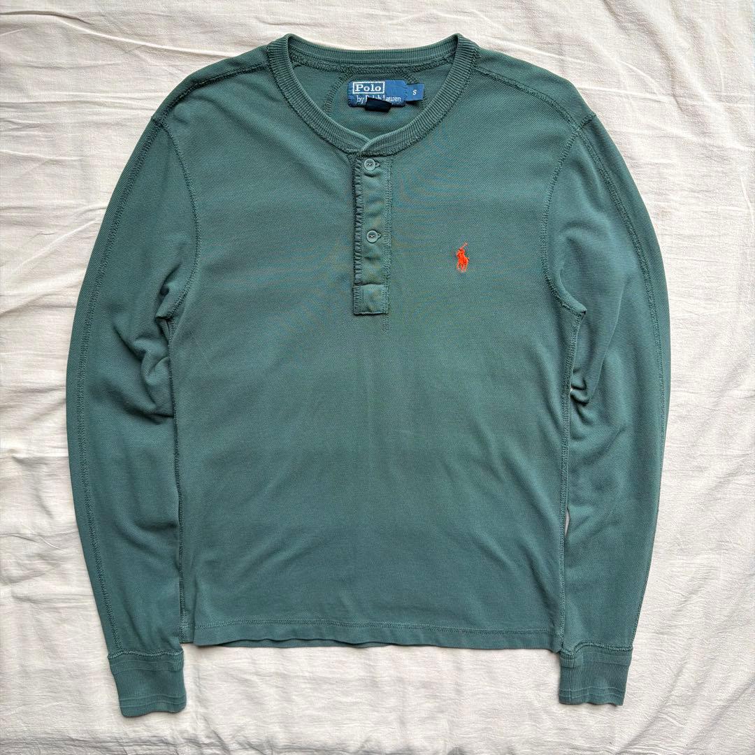 【90s】Ralph Lauren ヘンリーネック ロンT 鹿の子 サーマル — image 3
