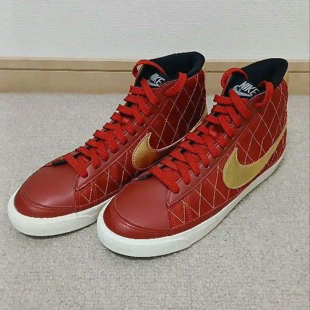 美品 NIKE BLAZER MID 26cm レッド×ゴールド 希少カラー — image 2