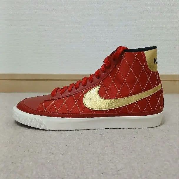 美品 NIKE BLAZER MID 26cm レッド×ゴールド 希少カラー — image 3