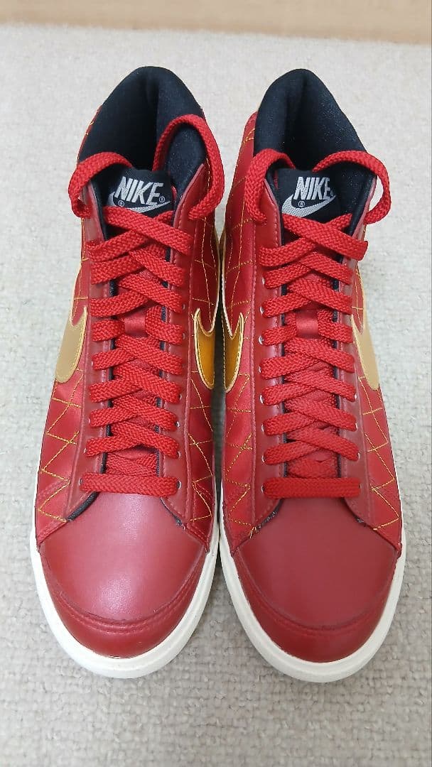 美品 NIKE BLAZER MID 26cm レッド×ゴールド 希少カラー — image 4