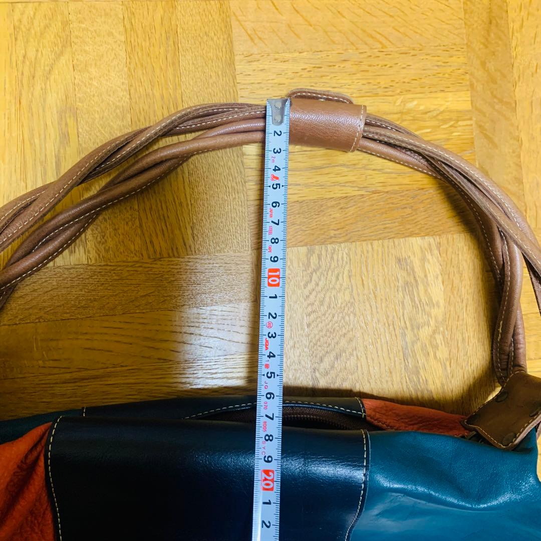 パッチワークデザイン レザーバッグ　ハンドメイド — image 5