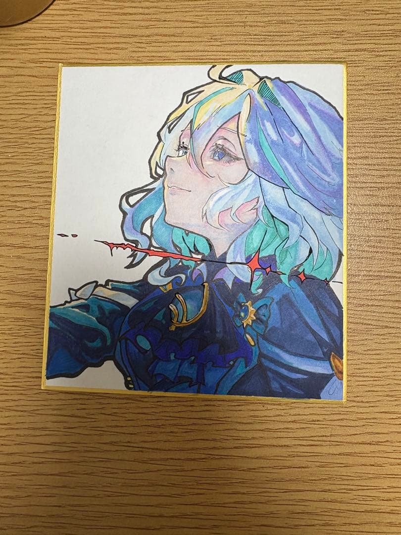 原神フリーナ　手描きイラスト 色紙 原画 — image 2