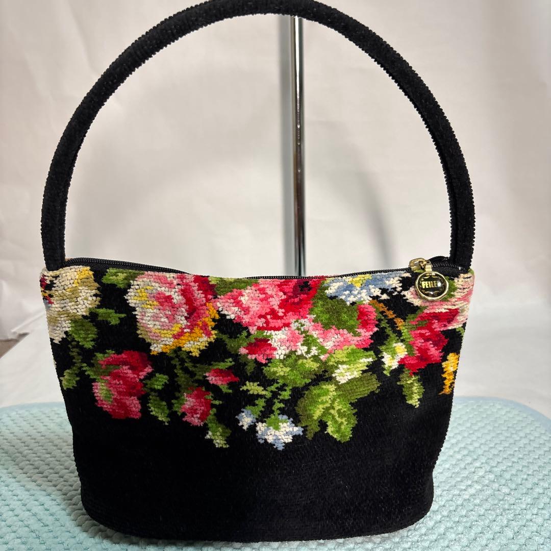 FEILER フラワー刺繍 ハンドバッグ — image 2