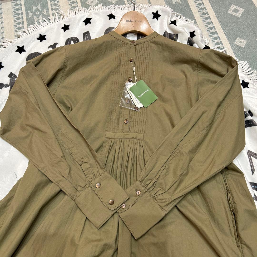 未使用⭐︎FREAK'S STOREピンタックシャツワンピース カーキ　F — image 4