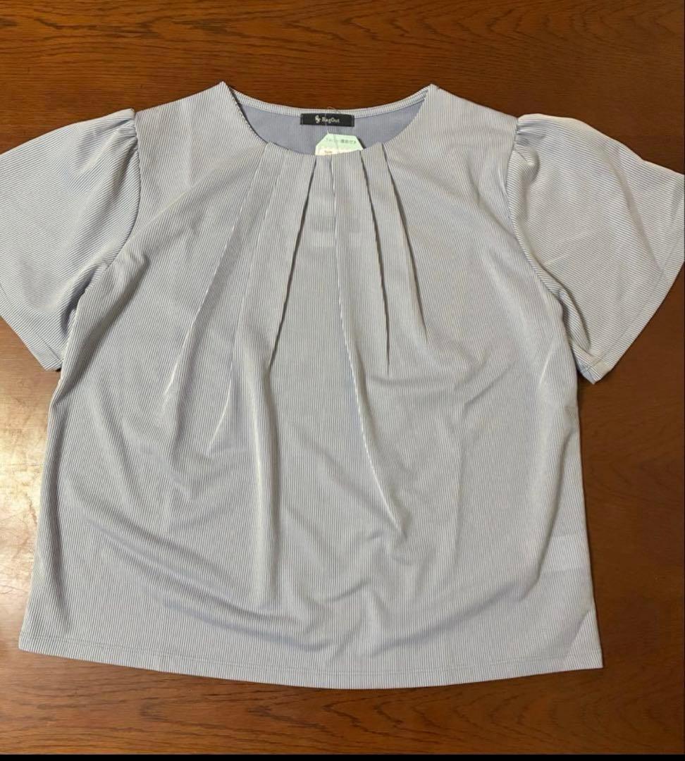 新品未使用⭐️半袖 ブラウス ストライプ Lサイズ — image 3