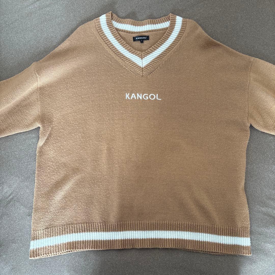 KANGOL ブラウン Vネック ニット — image 2