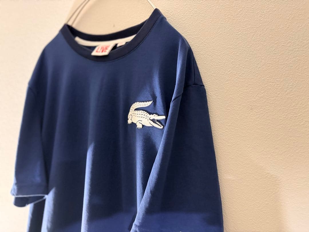 LACOSTE L!VE Tシャツ ネイビー FR6 US XL ビッグワニ — image 3