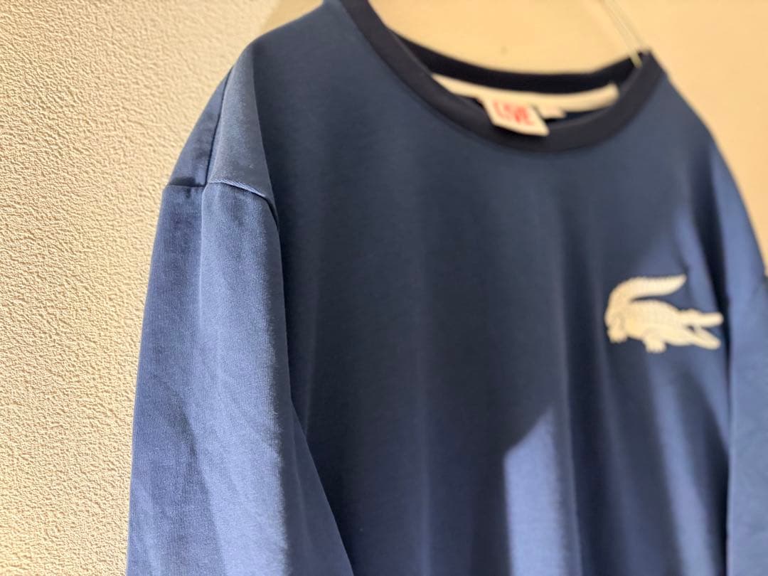 LACOSTE L!VE Tシャツ ネイビー FR6 US XL ビッグワニ — image 4