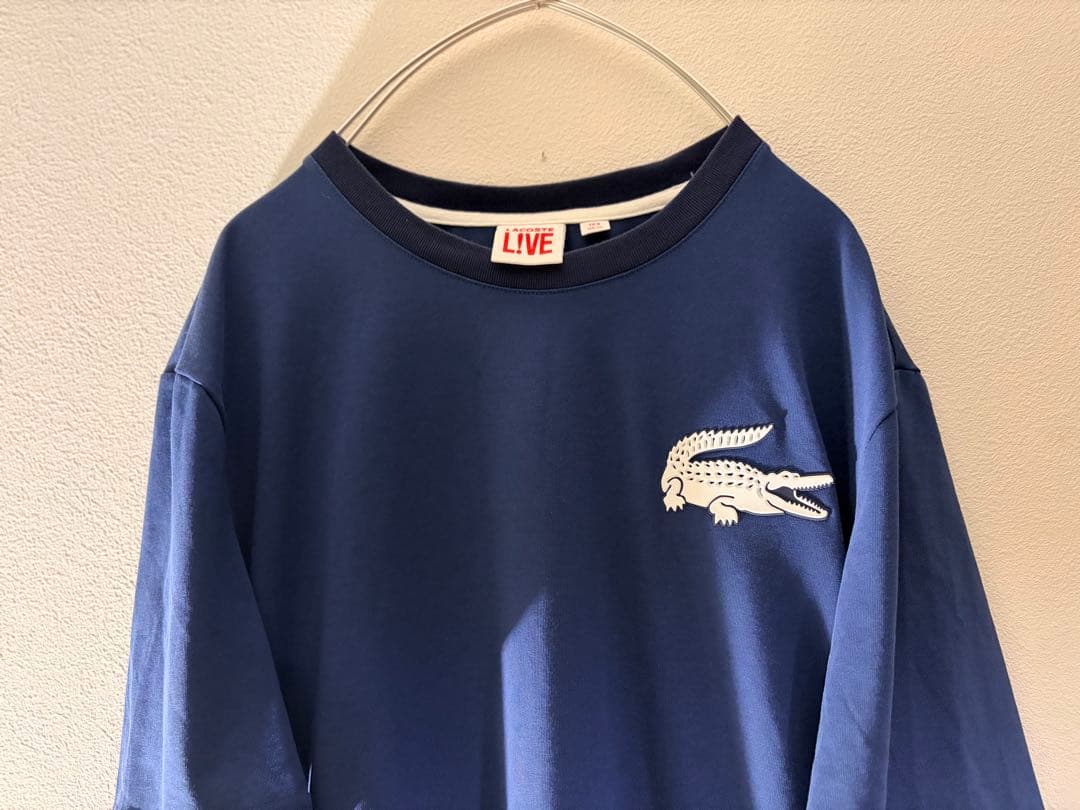 LACOSTE L!VE Tシャツ ネイビー FR6 US XL ビッグワニ — image 5
