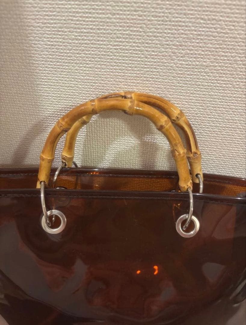 DHOLIC バンブーハンドル クリアバッグ ブラウン — image 3