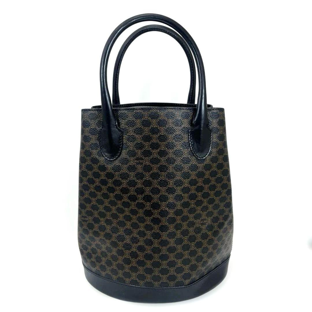 CELINE 黒マカダム柄 ハンドバッグ バケツ型　レザー ブラック　トリオンフ — image 2