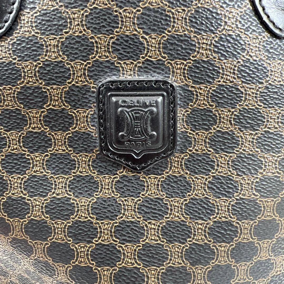 CELINE 黒マカダム柄 ハンドバッグ バケツ型　レザー ブラック　トリオンフ — image 3