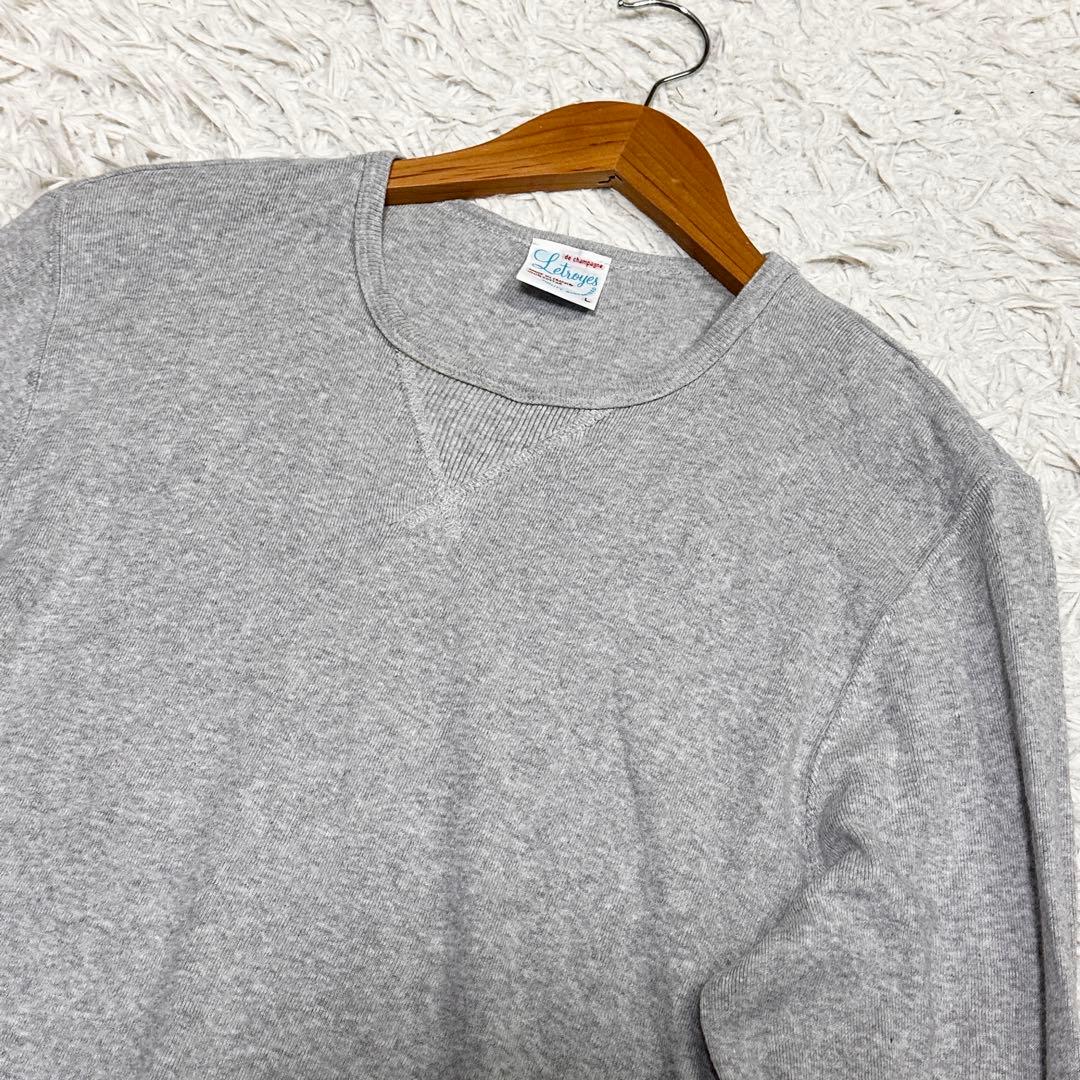 Letroyes ルトロワ コットン 薄手 ニット セーター グレー L — image 3