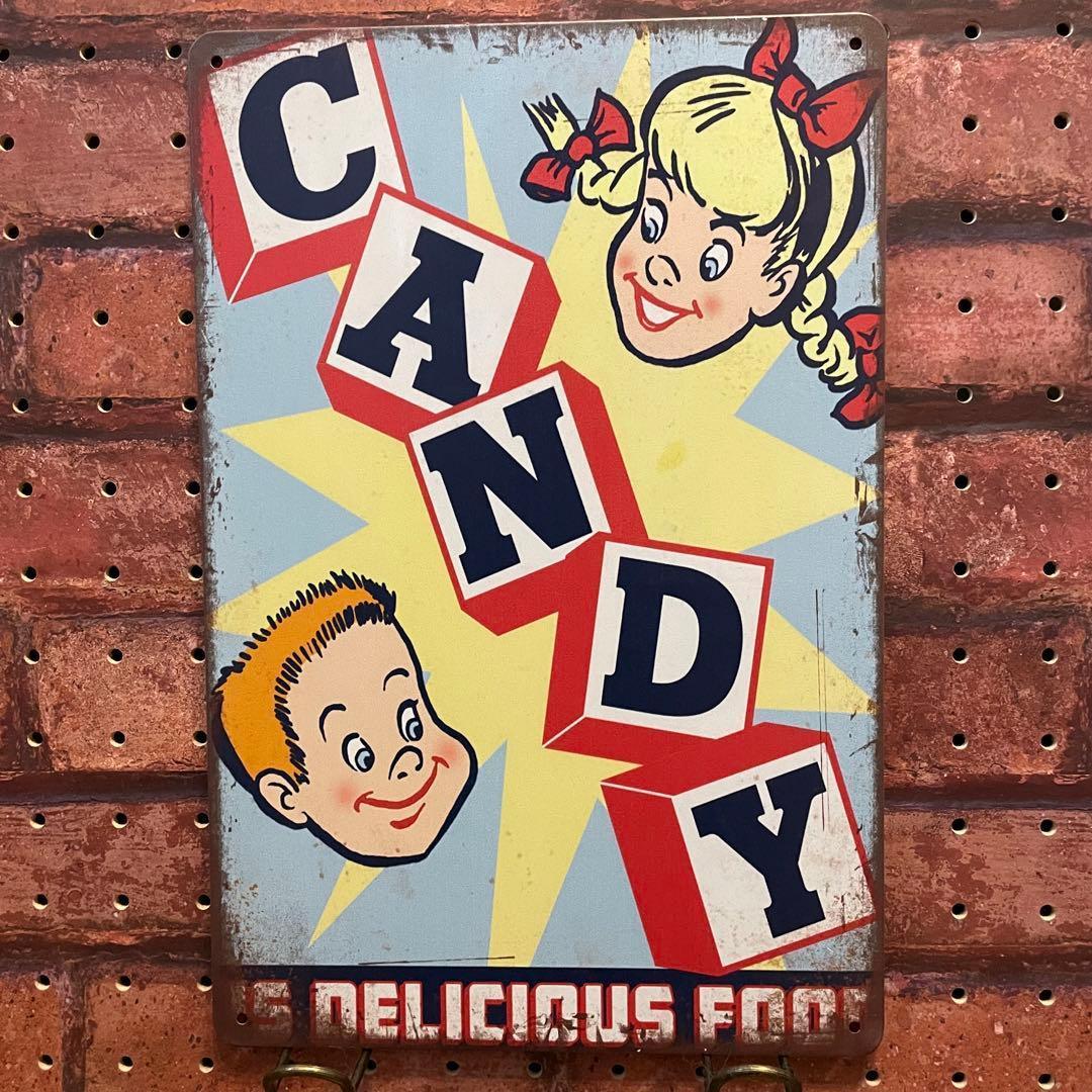 CANDY デリシャスフード 《129》ブリキ 看板 レトロ風 ☻ — image 2