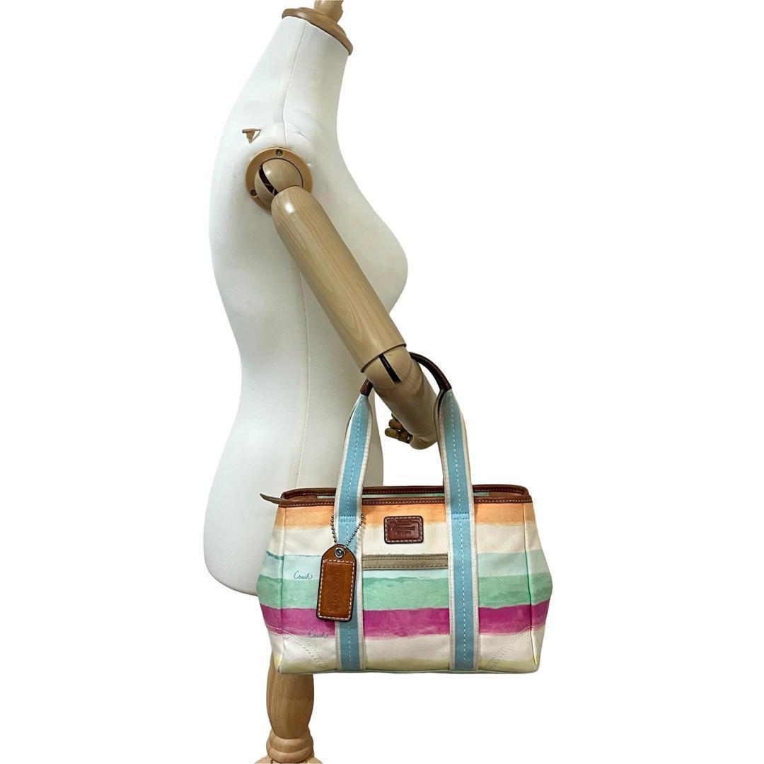 Coach Stripe Canvas Bag Multicolor y2k — image 2