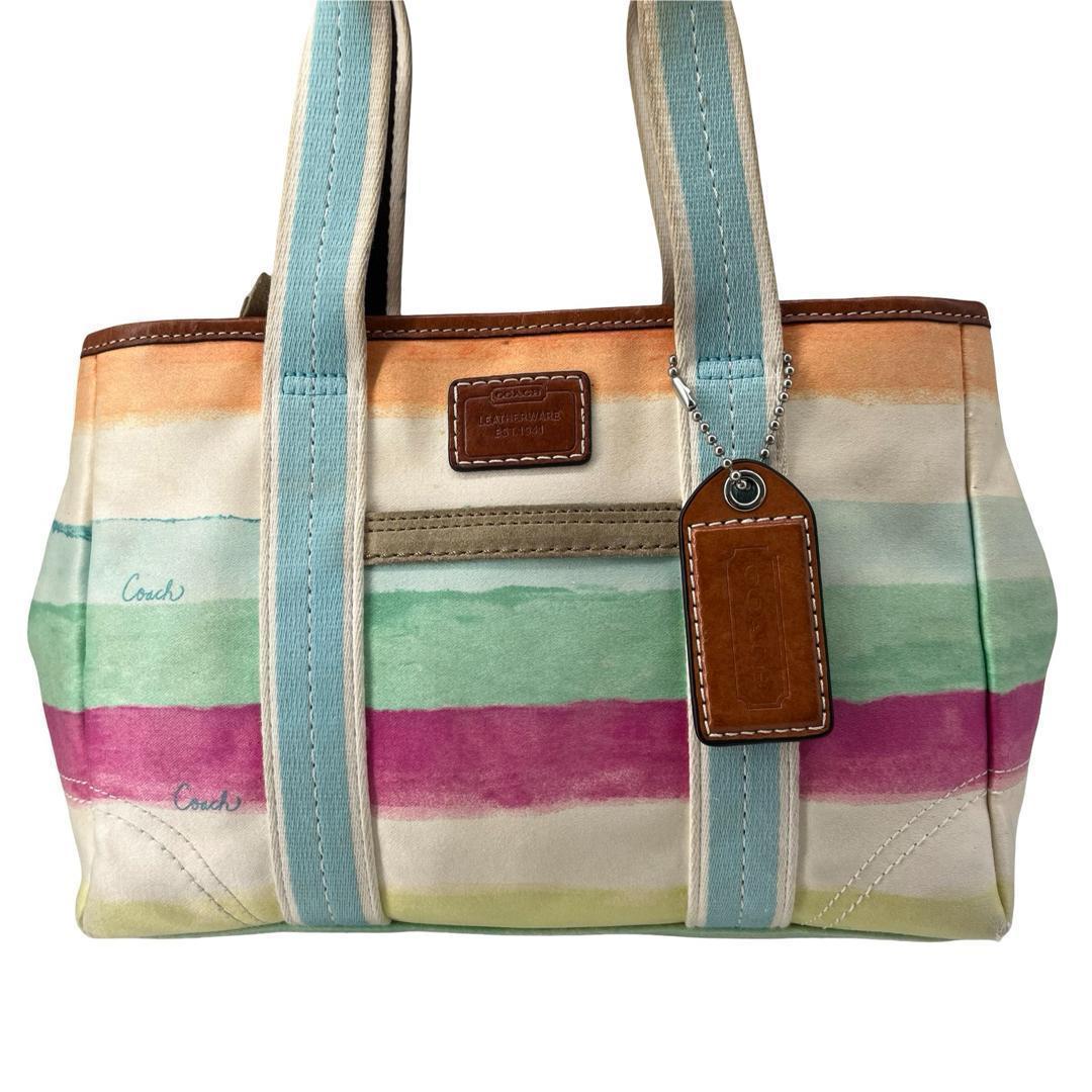 Coach Stripe Canvas Bag Multicolor y2k — image 3