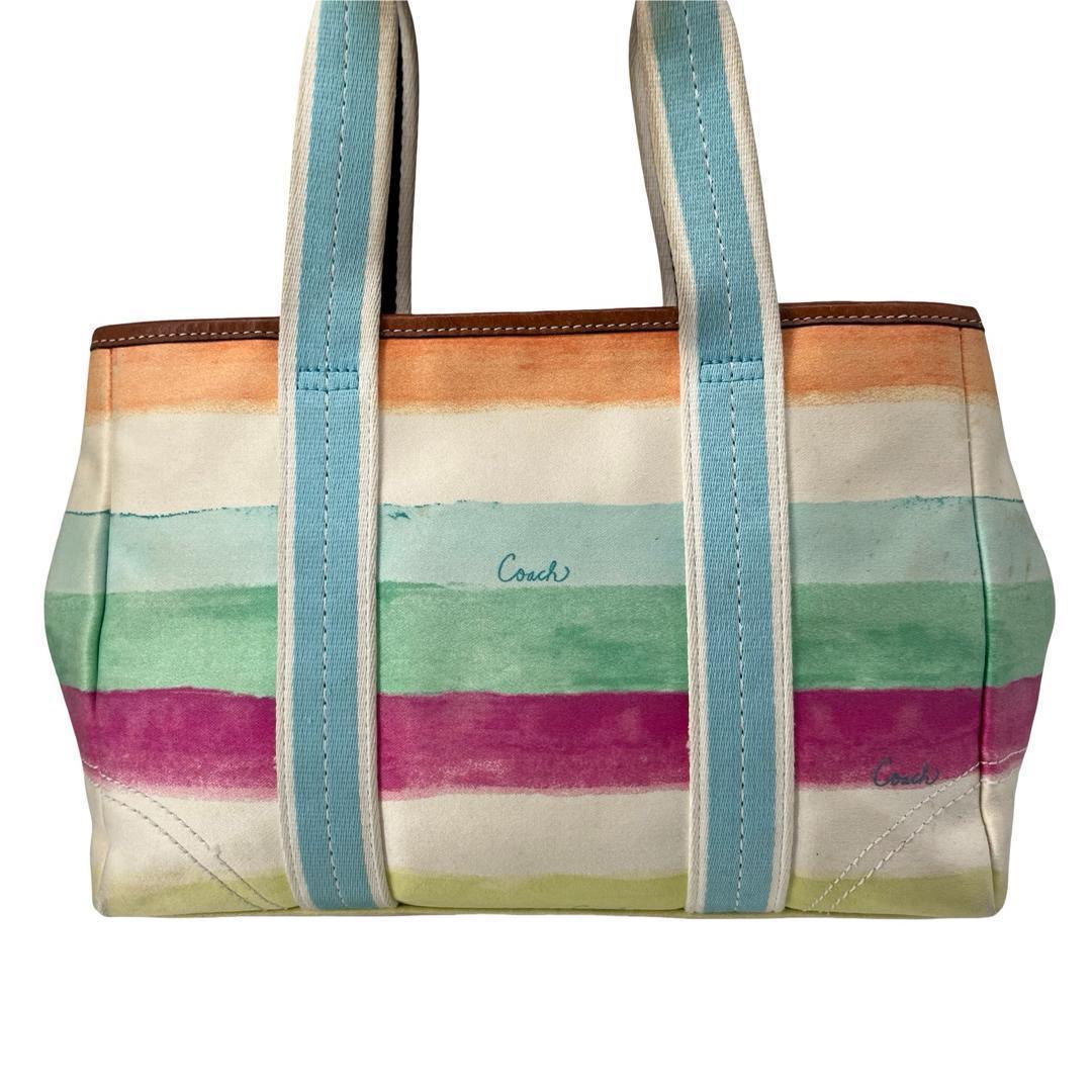 Coach Stripe Canvas Bag Multicolor y2k — image 4