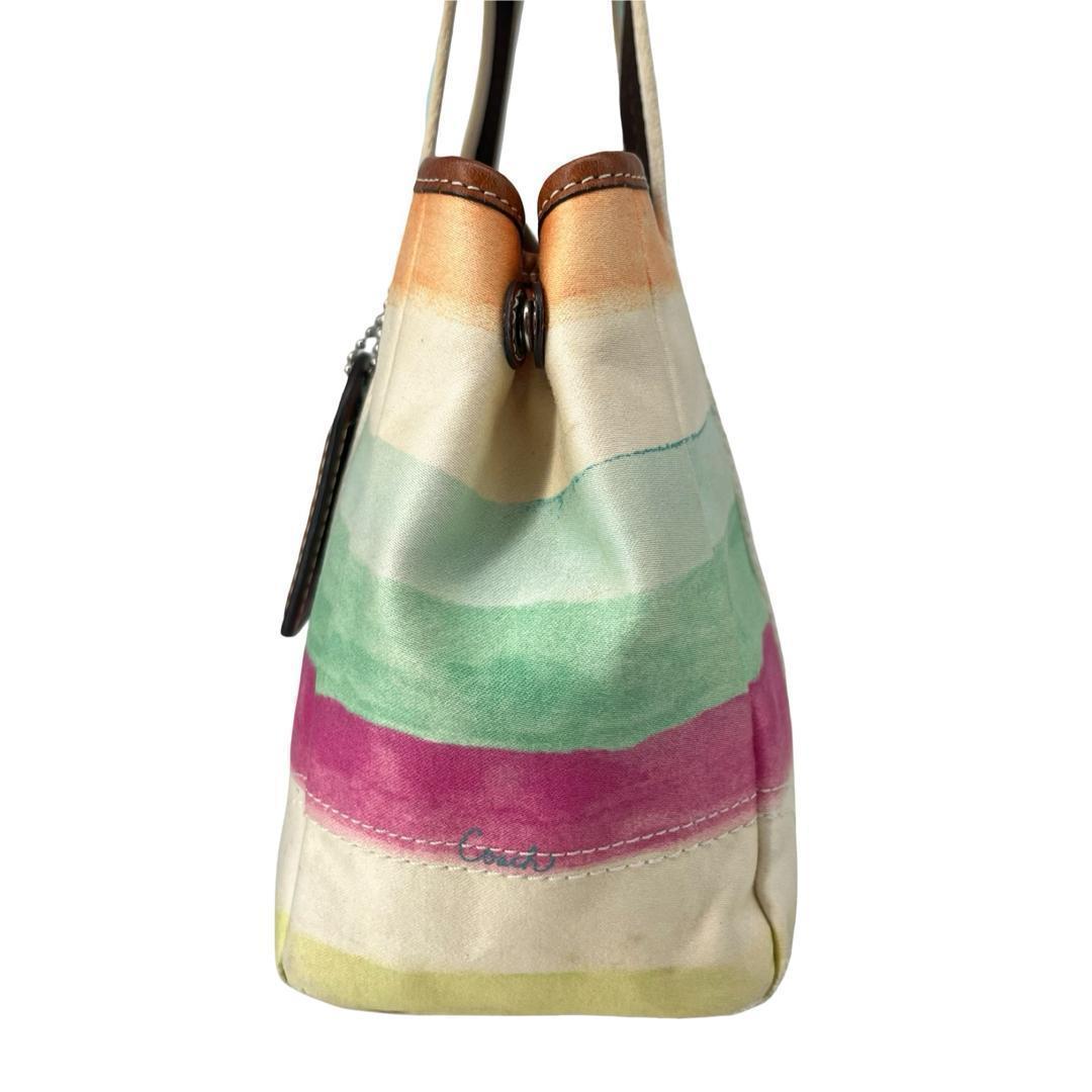 Coach Stripe Canvas Bag Multicolor y2k — image 5