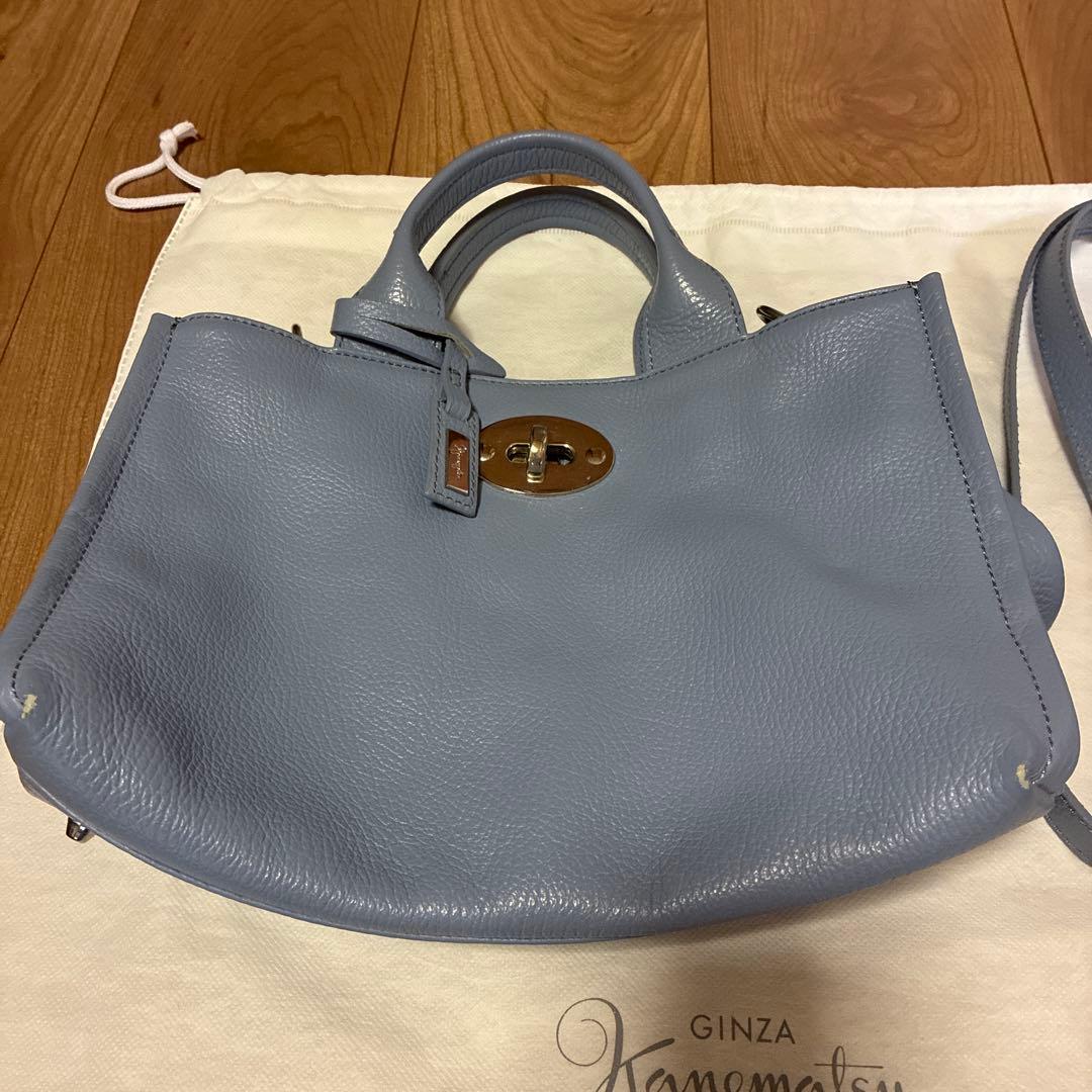 GINZA Kanematsu 2WAY ハンドバッグ ブルー — image 2