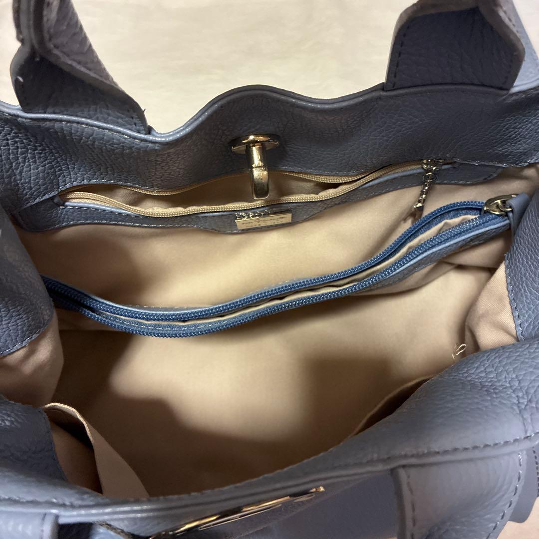 GINZA Kanematsu 2WAY ハンドバッグ ブルー — image 3