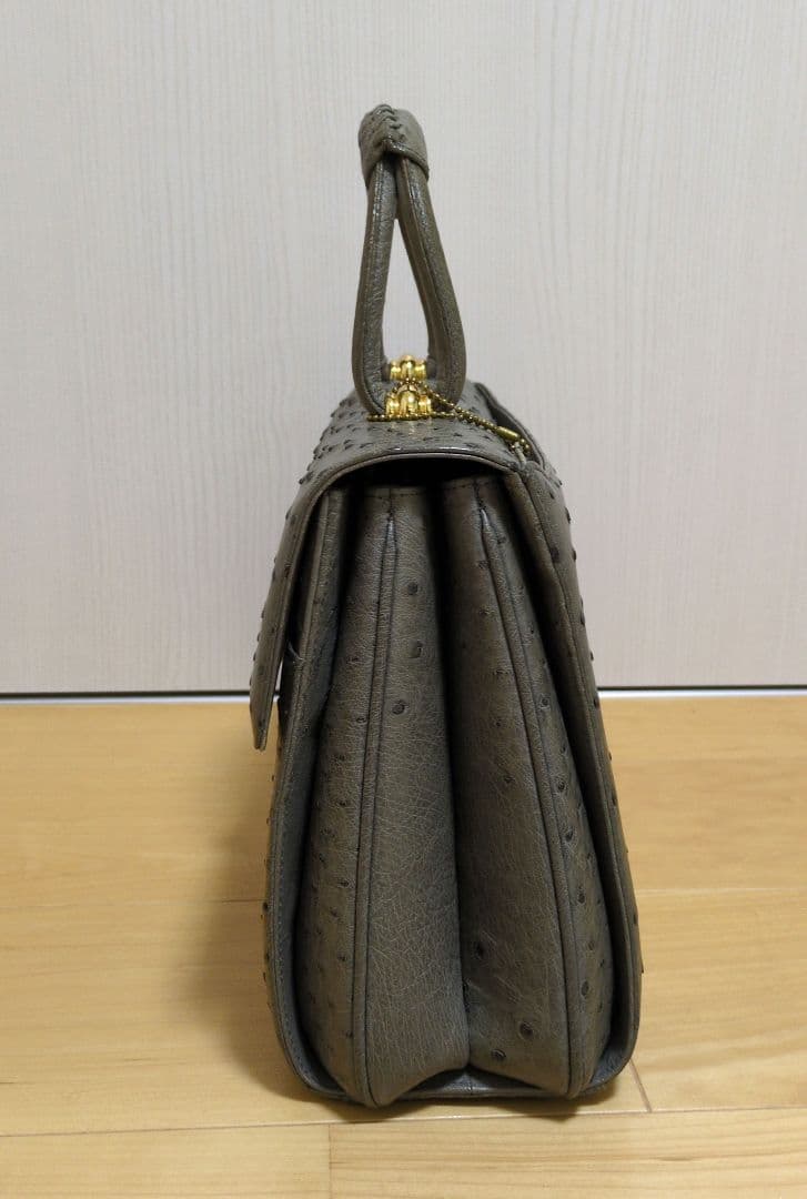 オーストリッチ ハンドバッグ グレー — image 4