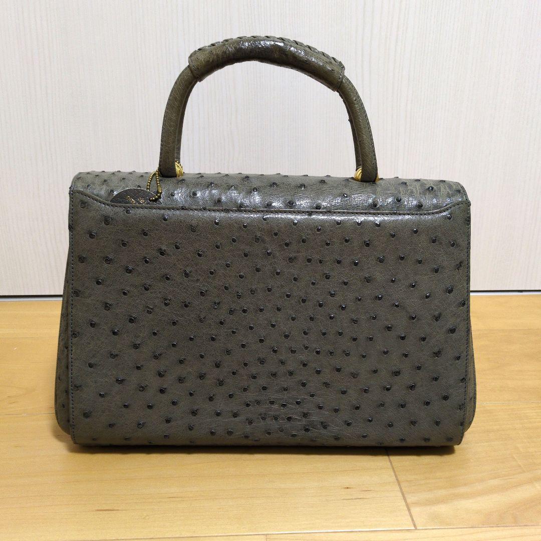 オーストリッチ ハンドバッグ グレー — image 5