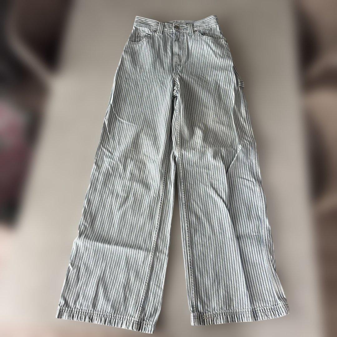 Levi's ヒッコリーストライプ ワイドパンツ W23 L31 — image 2