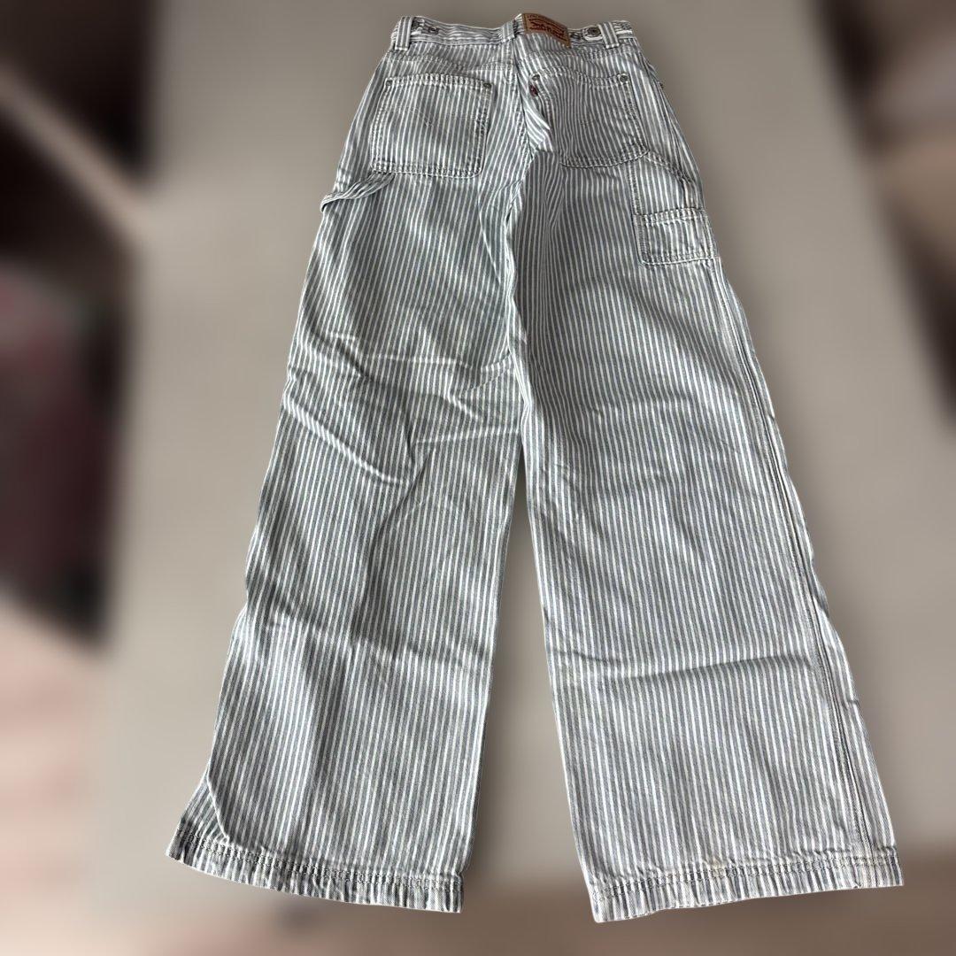 Levi's ヒッコリーストライプ ワイドパンツ W23 L31 — image 5