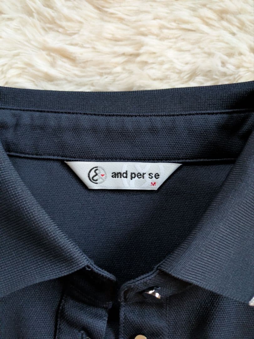 【美品！】and per se アンドパスィ ゴルフワンピース ネイビーMドット — image 3