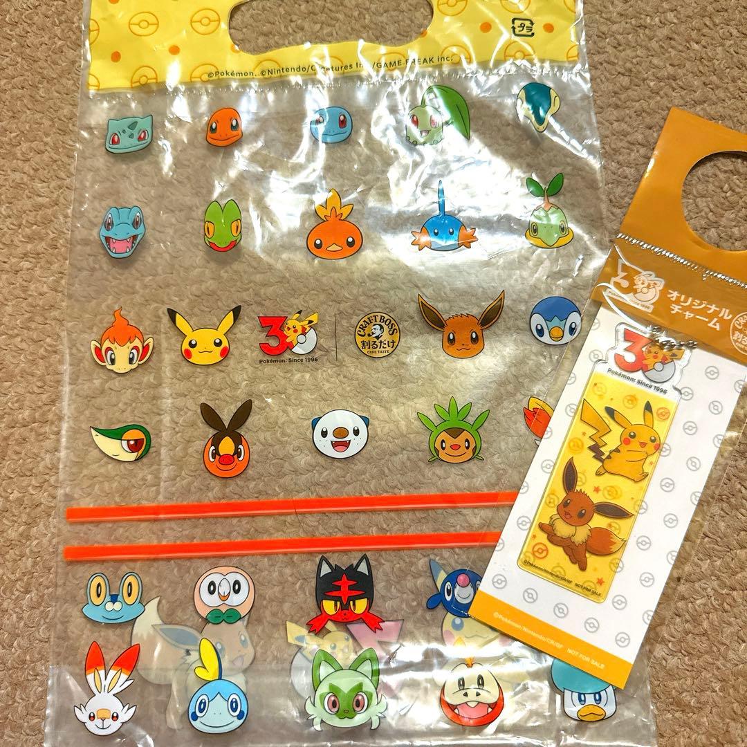 限定 ピカチュウ イーブイ ボス ポケモン コラボ チャーム キーホルダー 袋付 — image 2