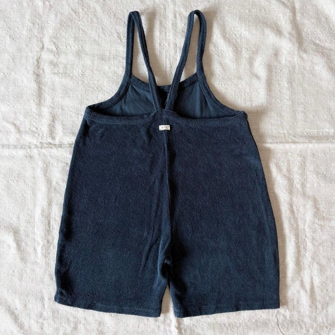 organic zoo NAVY TERRY CROPPED DUNGAREES — image 3