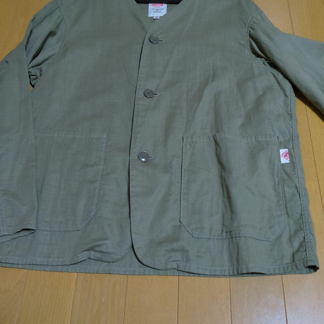 DANTON ノーカラージャケット オリーブ 36 — image 5