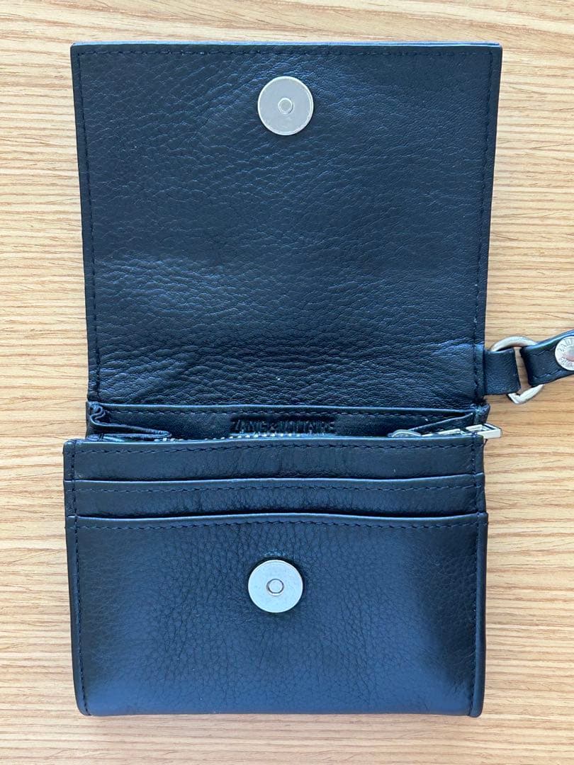 【美品】ザディグエヴォルテール レザー 二つ折り財布 黒 ウイング — image 3