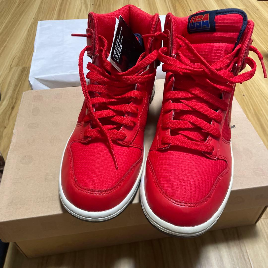 未使用NIKE Dunk High レッド スニーカー — image 4