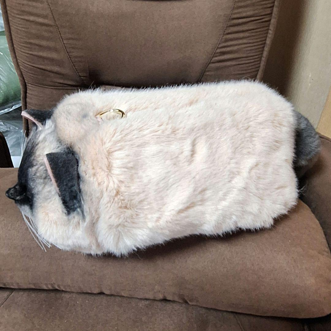 猫　ねこ　リアル　ぬいぐるみ　バッグ　Lサイズ — image 2