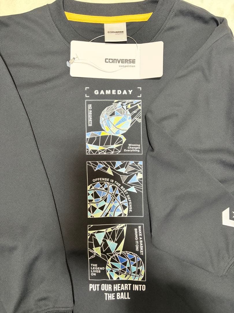 新品未使用タグ付き　CONVERSE バスケットウェア長袖　140 ブラック — image 5