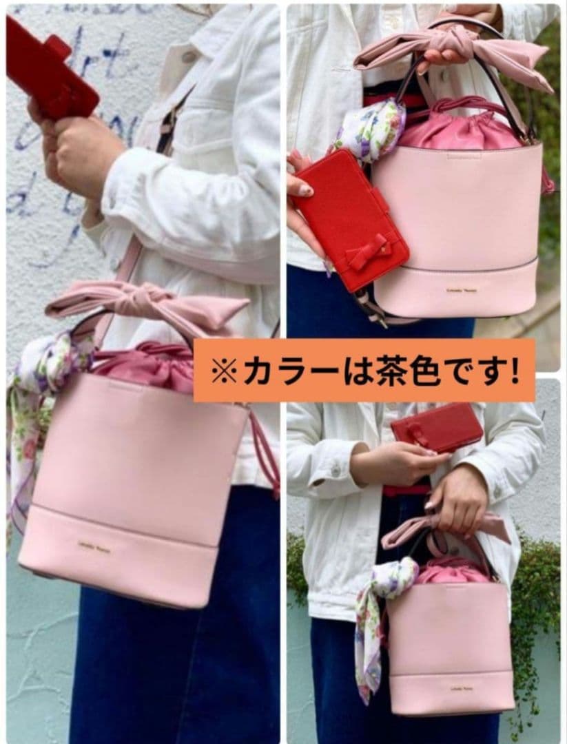 美品　サマンサタバサ リボン　バケツ型　ハンドバッグ　リボン付き　ショルダー — image 2