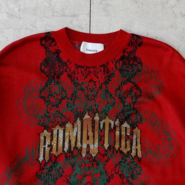 【新品未使用タグ付】Iroquois / ジャガードニット RED — image 3