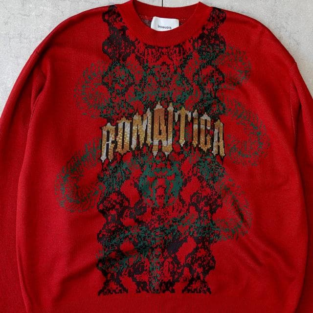 【新品未使用タグ付】Iroquois / ジャガードニット RED — image 4